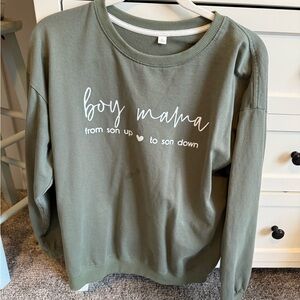 Boy Mama Green Sweatshirt